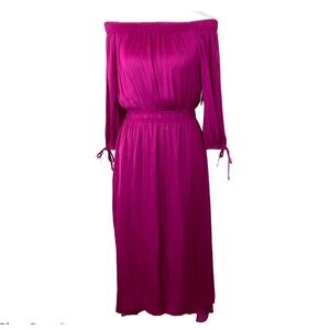 INC International Concepts Off The-Shoulder High Low Dress Small Womens Pink